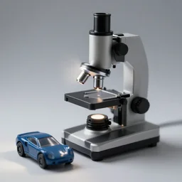 a toy car, electron microscope, lens distortion, f / 2. 8, lens flare, bezier curve