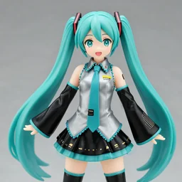 hatsune miku, an anime nendoroid of hatsune miku, figurine, detailed product photo