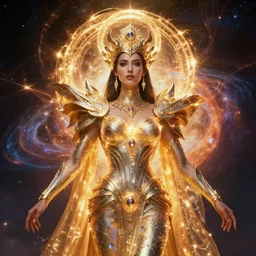 portrait of the powerful queen of the solar system in the style of luis royo and in the style of wayne barlowe. glowing, ornate and intricate, stunning, dynamic lighting, intricate and detailed.