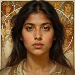 an portrait of an aztec female, dark eyes, dark hair, olive skin, depth of field, zeiss lens, detailed, centered, digital painting, artstation, concept art, donato giancola, Dante Gabriel Rossetti, alphonse mucha, Joseph Christian Leyendecker, WLOP, Boris Vallejo, Annie Leibovitz and Steve McCurry, David Lazar, Jimmy Nelsson, Breathtaking, 8k resolution, extremely detailed, beautiful, establishing shot, artistic, hyperrealistic, beautiful face, octane render