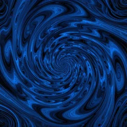 a computer generated image of blue and black swirls, a raytraced image by benoit b. mandelbrot, pixabay, generative art, quantum wavetracing, repeating pattern, hypnotic