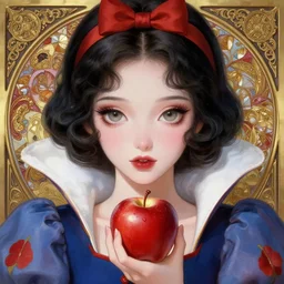 symmetry!! portrait of an enigmatic anime snow white girl, red apple, anime, fairy tales, expressive eyes!! intricate, elegant, highly detailed, digital painting, artstation, concept art, smooth, sharp focus, illustration, art by artgerm and greg rutkowski and alphonse mucha