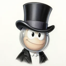 top hat cartoon by yuga labs, an airbrush painting by anne stokes, featured on dribble, lyco art, airbrush art, detailed painting, outlined art