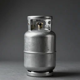 a photo of a glass vodka bottle in the style of a propane cylinder,  hyperrealistic, studio lighting
