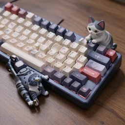 mechanical keyboards beseech their god who is a cat, photo, 4k