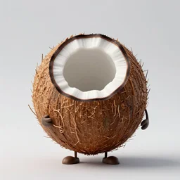 a coconut ((person)) made entirely out of 🥥 , 🥥 person hybrid, 4k portrait photography