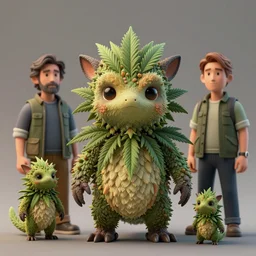 a cute cannabis animal fauna creature pet by neville page, ken barthelmey, carlos huante and doug chiang, sharp focus, trending on artstation, hyper realism, octane render, 8 k, hyper detailed, ultra detailed, highly detailed, zbrush, concept art, creature design