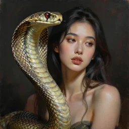 a beautiful painting of a woman portrait, cobra, artstation