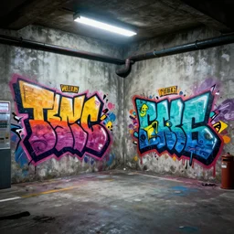 police station underground graffiti Tekkonkinkreet treasure town comics illustration  digital art painting by fanart artstation depth global illumination GI AAA SSS