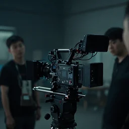 vfx film, on set, behind the scenes, film production, making of, flat color profile low - key lighting award winning photography arri alexa cinematography, hyper real photorealistic cinematic beautiful, atmospheric cool colorgrade