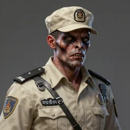 zombie skin security officers beige uniform and caps trending on artstation high detail digital painting 4 k 8 k hd