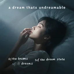 a dream thats undreamable by the best dreamer of all dreams in the dream state