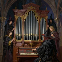 oil painting of a wizard playing a pipe organ, intricate artwork by, Johnatan Wayshak, Ayami Kojima, Amano, Karol Bak, Greg Hildebrandt, and Mark Brooks, Neo-Gothic, gothic, rich deep colors, art by Takato Yamamoto, masterpiece,  Artgerm, coherent artwork, cinematic, hyper realism, high detail, octane render, unreal engine, 8k, High contrast, golden ratio, trending on cgsociety, ultra high quality model, production quality cinema model,