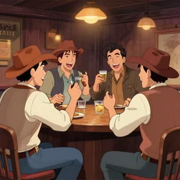 barroom brawl. americana, hand - drawn animation.