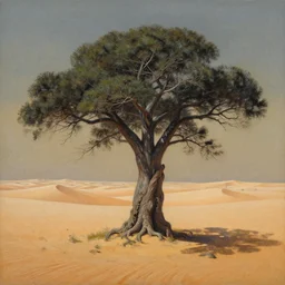 a painting of a japanese tree in the desert, an airbrush painting by breyten breytenbach, cgsociety!, neo - primitivism, dystopian art,! apocalypse landscape!!