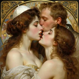 photography of a pope kissing the breast of a sensual woman, deep focus, intricate, elegant, highly detailed, digital painting, artstation, concept art, matte, sharp focus, illustration, art by artgerm and greg rutkowski and alphonse mucha