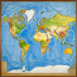 a incorrect map of the world as painting by picasso