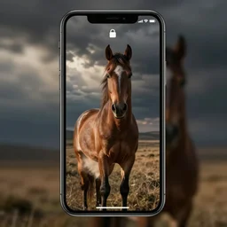 horse on iphone wallpaper, digital art