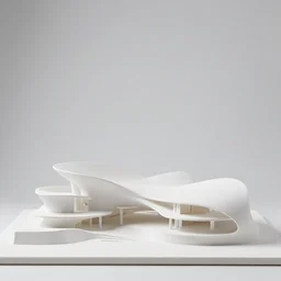 architectural model in white space, inspired by organic growth