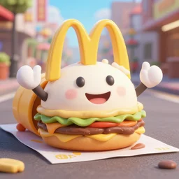living happy meal from macdonald rolling on streat, ue 5, ue 6, unreal engine 5, cinematic 4 k wallpaper, 8 k, ultra detailed, by popular digital artist, beautiful image, resolution, artstation