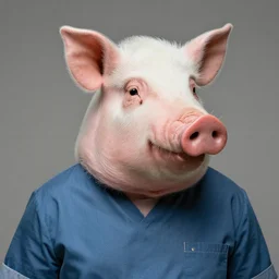 inmate wearing cut piglet head