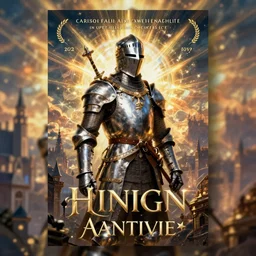 Fantasy novel cover knight overlooking city