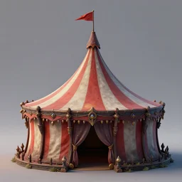 a 3d sculpt of an evil circus tent, world of warcraft, league of legends