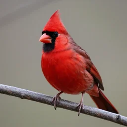 a 4 k photorealistic photo of a red bird perched on a branch