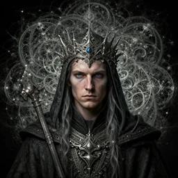 a highly detailed portrait of a mage, intricate fractals