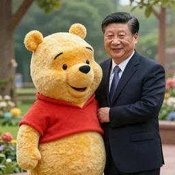Xi Jinping and Winnie the Pooh hybrid, hyper realistic, photo, octane render, 8K, cinematic
