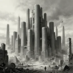 the last day of civilization in the style of zdzislaw beksinski