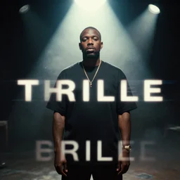 a painting of frank ocean in the album cover for thriller, cinematic, camcorder effect, ektachrome, wide angle, lens distortion, double - exposure, rephotography, light, dark, 3 d, spotlight, amoled, moody lighting, fog, cgi
