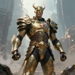 godly epic armored superhero  in the style of andrew gonzalez