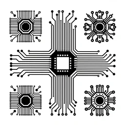 immaculate black and white circuit board stencil vector svg laser decorative pattern