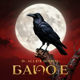 magical atmosphere, style by eddie mendoza, raphael lacoste, alex ross, red black white golden colors, book cover, crow on a tree in front of a full big moon, dramatic lighting, cinematic, realistic establishing shot, extremely high detail, photo-realistic, cinematic lighting, digital restoration, very sharp, high quality, high details, ISO 50, realistic, Artgerm, post processed, realistic concept art, artstation, realistic matte painting