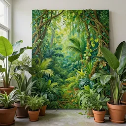 a room filled with lots of potted plants, a hyperrealistic painting by huang ji, pinterest, ecological art, made of vines, rendered in unreal engine, sanctuary