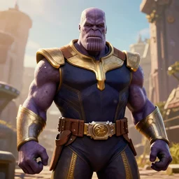 Screenshot from new Borderlands DLC featuring Thanos, 8k photorealistic