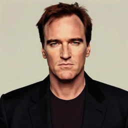 an artistic portrait of serious quentin tarantino character design stylized character
