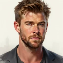 Chris Hemsworth closeup intricate elegant highly detailed digital painting artstation concept art