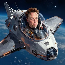 elon mask in spaceship. artstation