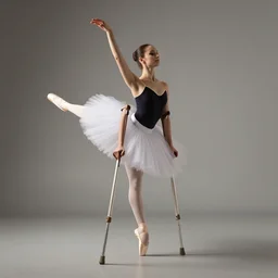 ballet dancer on crutches