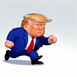 pacman chasing donald trump, funny cartoon
