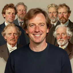 photo of keith parkinson with simple smile paint detailed digital artstation, portrait hd 4 k, y greg rutkowski and gaston bussiere and craig mullins and j. c. leyendecker, hd