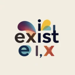 « abstract logo with word exist, exist, e, x, colorful, art, vector, minimalism »