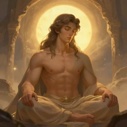 Godsent,male, man, muscles, divine, celestial, ancient, serene, warm, cozy, Artstation, Digital Art