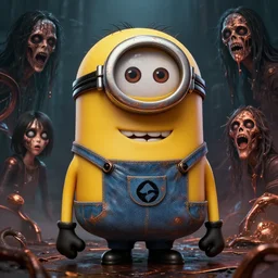 heavy metal album art for a minion, scariest horror nightmare by beksinski and junji ito and horiyoshi iii, digital art, deepdream trending on artstation, metallic colors, oxidized copper, photorealistic, octane, hyper detailed, trending on deviantart, sharp focus, photography, unreal engine