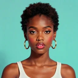 portrait of a black girl, retrowave art, trending on art station