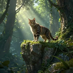 warrior cats forest, unreal engine, cliff, cool, vines, sunrays