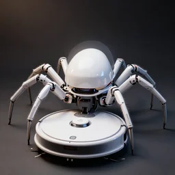 a portrait of a white smooth mechanical roomba developed by apature science, 8 legs like a spider, style by donato giancola, wayne reynolds, jeff easley dramatic light, high detail, cinematic lighting, artstation, dungeons and dragons