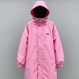russian cosplayer wearing a pink anorak designed by balenciaga